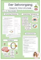 Vorschau - Arbeitsblätter - Komplette Unterrichtsstunde - Wie kann mein Auge sehen / Der Sehsinn - Deckblatt