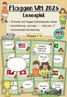 Vorschau - Spiele - Fußball WM 2026 - Lesespiel: Flaggen (Klasse 1-4) - Deckblatt