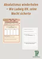 Vorschau - Stundenentwürfe - Der Absolutismus – Komplettpaket für die Unterrichtsreihe Unterrichtsmaterialien, Lernkontrolle und Spiele rund um Ludwig XIV., Versailles, Ständegesellschaft und Merkantilismus - Seite 1