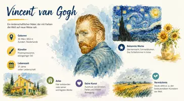 Vorschau - Arbeitsblätter - AB mit Fragen zum Thema "Vincent van Gogh" + Lösungsblatt + Mindmap + Infografik - Seite 2
