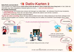 Vorschau - Stundenentwürfe - Dativ-Karten 2! FÜR PROFIS! 64 Karten, Vokabeltabellen und Arbeitsblätter - Seite 2