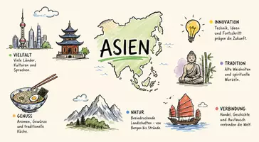Vorschau - Arbeitsblätter - Arbeitsblatt zum Thema "Asien" + Onlineübung & MP3 + Mindmap + Infografik - Seite 1