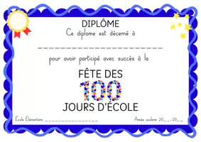 Aperçu - Affichage - Diplôme 100 jours - Page de couverture