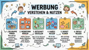 Vorschau - Arbeitsblätter - AB mit Fragen zum Thema "Werbung" + Lösungsblatt + Infografik - Seite 1