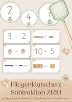 Vorschau - Spiele - Fliegenklatschen: Subtraktion / Minus bis 10 - Mathe-Spiel - Deckblatt