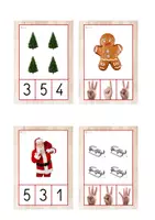 Vista previa - Tarjetas / Manipulativos - Asociación de cantidades 1-5 (Navidad) - página 2