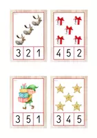 Vista previa - Tarjetas / Manipulativos - Asociación de cantidades 1-5 (Navidad) - página 3