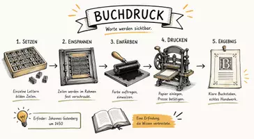 Vorschau - Arbeitsblätter - Lernposter + Arbeitsblatt "Buchdruck" + Onlineübung & MP3 + Mindmap + Infografik - Seite 2