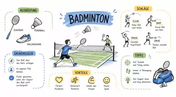 Vorschau - Arbeitsblätter - AB mit Fragen zum Thema "Badminton" + Lösungsblatt + Infografik - Seite 1