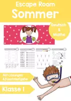 Vorschau - Arbeitsblätter - Escape Room Sommer Deutsch und Mathe Klasse 1 - Deckblatt