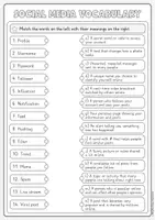 Vorschau - Arbeitsblätter - Social Media Vocabulary Worksheet | Englisch Wortschatz - Seite 3