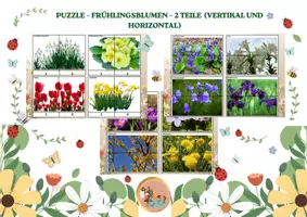 Vorschau - Arbeitsblätter - Frühlingsblumen – Lernpaket | Arbeitsblätter & Puzzle - Seite 1