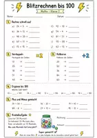 Vorschau - Arbeitsblätter - Blitzrechnen/Arbeitsblätter bis ZR 100 - Klasse 2 - Seite 1