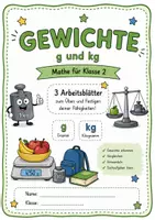 Vorschau - Arbeitsblätter - Gewichte - 3 Arbeitsblätter für Klasse 2 - Deckblatt