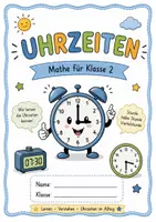 Vorschau - Arbeitsblätter - Uhrzeit - 3 Arbeitsblätter Klasse 2 - Deckblatt