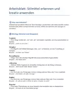 Vorschau - Arbeitsblätter - Stilmittel erkennen und deuten - Seite 1