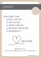 Vorschau - Arbeitsblätter - Familientag - Gedicht mit Bewegungen - Deckblatt