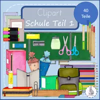 Vorschau - selbst erstellte Cliparts/Grafiken - Schule Teil 1 Schulsachen Doodles Cliparts - Deckblatt