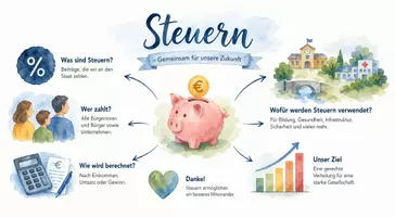Vorschau - Arbeitsblätter - Lernposter + Arbeitsblätter zum Thema "Steuern" + Lösung & MP3 + Mindmap + Infografik - Seite 2