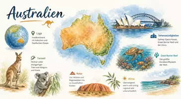 Vorschau - Arbeitsblätter - Lernposter + Arbeitsblatt zum Thema "Australien" + Onlineübung & MP3 + Mindmap + Infografik - Seite 2