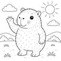 Vorschau - Mal- und Bastelvorlagen - Capybara - Ausmalbilder (50 Malvorlagen) inkl. Stundenentwurf (PDF) - Seite 1