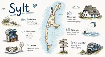 Vorschau - Arbeitsblätter - AB mit Fragen zum Thema "Sylt" + Lösungsblatt + Mindmap + Infografik - Seite 1
