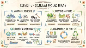 Vorschau - Arbeitsblätter - Arbeitsblatt "Rohstoffe" + Onlineübung & MP3 + Mindmap + Infografik - Seite 1