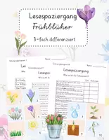 Vorschau - Arbeitsblätter - Lesespaziergang Frühling Frühblüher – 3-fach differenziertes Lesematerial für die Grundschule - Deckblatt