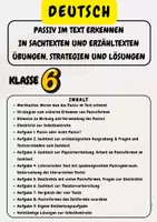 Vorschau - Arbeitsblätter - Passiv im Text erkennen in Sachtexten und Erzähltexten Übungen, Strategien und Lösungen Klasse 6 - Deckblatt