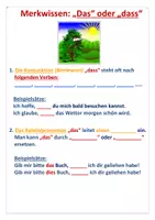 Vorschau - Arbeitsblätter - "Das" oder "dass" (Merkwissen, AB) - Seite 2