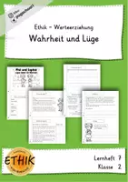 Vorschau - Arbeitsblätter - Ethik - Wahrheit und Lüge Klasse 2 - LH7 Werterziehung - Deckblatt