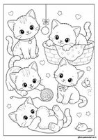 Vorschau - Mal- und Bastelvorlagen - Katzen Ausmalbilder Kunst - Seite 1