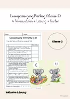 Vorschau - Arbeitsblätter - Lesespaziergang Frühling (Klasse 2) - differenziert - Deckblatt