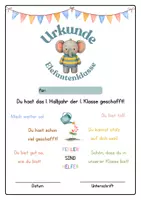 Vorschau - Poster - Urkunde 1. Halbjahr - Elefantenklasse - Seite 1