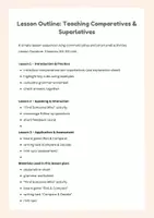 Vorschau - Stundenentwürfe - Comparatives & Superlatives Unterrichtsreihe – Englisch Sek I | Stundenplan gratis - Deckblatt