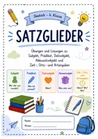 Vorschau - Arbeitsblätter - Satzglieder Klasse 4 - Arbeitsblatt und Test mit Lösungen - Deckblatt