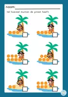 Voorbeeld - werkblad tellen (thema piraten) - Voorblad