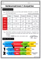 Vorschau - Merkblätter - Satzkonnektoren: ADUSO /DaZ & DaF/ A1-A2 - Seite 1
