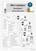 Vorschau - Arbeitsblätter - Buchstabeneinführung V I Mini Lesespur - Deckblatt