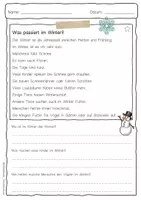 Vorschau - Arbeitsblätter - Sachtext Winter - Seite 1
