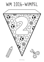 Vorschau - Arbeitsblätter - WM 2026 Kooperative Fußball Girlande zum Ausmalen & Basteln - Seite 3