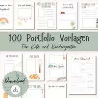 Vorschau - Anderer Materialtyp - Kita Portfolio Vorlagen | 100 Seiten für den Kindergartenordner - Deckblatt