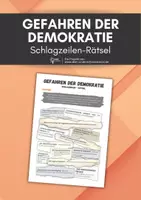 Vorschau - Arbeitsblätter - Gefahren der Demokratie - Schlagzeilen-Rätsel (Themen: Populismus, Desinformation, Hate Speech, ...) - Deckblatt