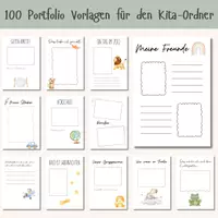 Vorschau - Anderer Materialtyp - Kita Portfolio Vorlagen | 100 Seiten für den Kindergartenordner - Seite 1