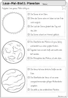 Vorschau - Arbeitsblätter - Planeten Lesemalblätter | Sonnensystem Deutsch Klasse 2-3 - Seite 3