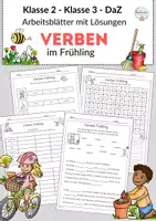 Vorschau - Stationenlernen - Verben Klasse 2, Klasse 3, DaZ Arbeitsblätter mit Lösungen - Deckblatt