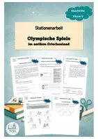 Vorschau - Stationenlernen - Olympische Spiele im antiken Griechenland - Stationenarbeit l Geschiichte l Klassse 6 - Deckblatt