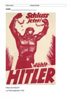 Vorschau - Arbeitsblätter - Klassenarbeit NSDAP Wahlplakat Analyse Interpretation - Seite 1