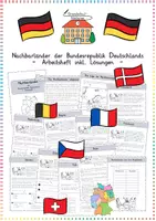 Vorschau - Arbeitsblätter - Nachbarländer Deutschlands: XXL Sparpaket - Sachunterricht - Kl. 3/4 (Flipbook, Plakat & Interaktiv) - Seite 1
