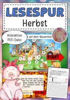 Vorschau - Arbeitsblätter - Interaktive Lesespurgeschichte Herbst Bauernhof - Deckblatt